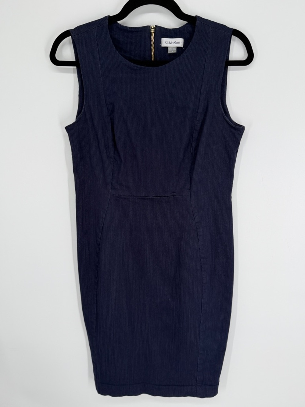 Calvin Klein Sleeveless Sheath Dress Denim Size 12 - Picture 1 of 11